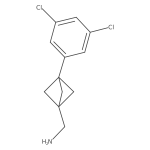 [3-(3,5-Dichlorophenyl)-1-bicyclo[1.1.1]pentanyl]methanamine结构式