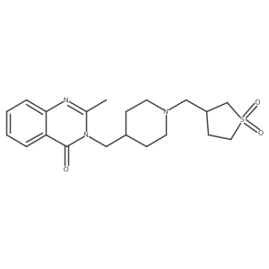 3-({4-[(2-Methyl-4-oxo-3,4-dihydroquinazolin-3-yl)methyl]piperidin-1-yl}methyl)-1lambda6-thiolane-1,1-dione Structure