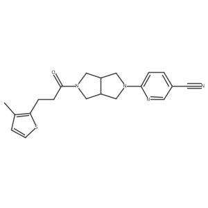 6-[5-[3-(3-Methylthiophen-2-yl)propanoyl]-1,3,3a,4,6,6a-hexahydropyrrolo[3,4-c]pyrrol-2-yl]pyridine-3-carbonitrile结构式