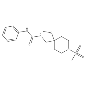 3-[(1-Methanesulfonyl-4-methoxypiperidin-4-yl)methyl]-1-phenylurea结构式