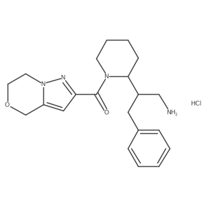 [2-(1-Amino-3-phenylpropan-2-yl)piperidin-1-yl]-(6,7-dihydro-4H-pyrazolo[5,1-c][1,4]oxazin-2-yl)methanone;hydrochloride Structure