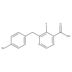 6-[(4-Bromophenyl)methyl]-5-fluoropyrimidine-4-carboxylic acid Structure