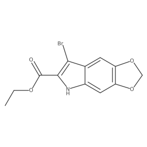 Ethyl 7-bromo-5H-[1,3]dioxolo[4,5-f]indole-6-carboxylate结构式