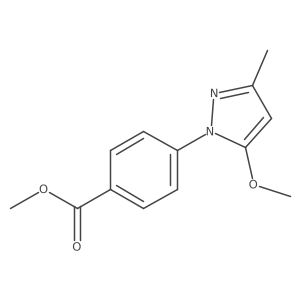 methyl 4-(5-methoxy-3-methyl-1H-pyrazol-1-yl)benzoate结构式