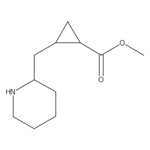 rac-methyl (1R,2S)-2-[(piperidin-2-yl)methyl]cyclopropane-1-carboxylate Structure
