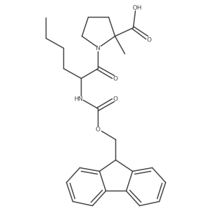 1-[(2S)-2-({[(9H-fluoren-9-yl)methoxy]carbonyl}amino)hexanoyl]-2-methylpyrrolidine-2-carboxylic acid Structure