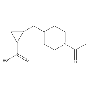rac-(1R,2R)-2-[(1-acetylpiperidin-4-yl)methyl]cyclopropane-1-carboxylic acid Structure