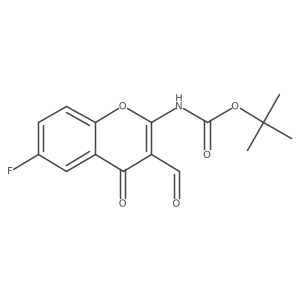 tert-butyl N-(6-fluoro-3-formyl-4-oxo-4H-chromen-2-yl)carbamate结构式