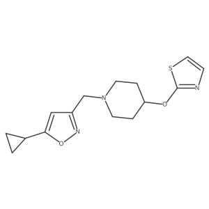 1-[(5-Cyclopropyl-1,2-oxazol-3-yl)methyl]-4-(1,3-thiazol-2-yloxy)piperidine结构式