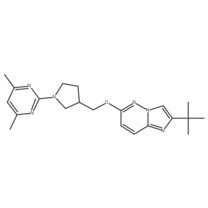 2-{3-[({2-Tert-butylimidazo[1,2-b]pyridazin-6-yl}oxy)methyl]pyrrolidin-1-yl}-4,6-dimethylpyrimidine结构式