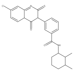 3-(7-chloro-4-oxo-2-sulfanylidene-1,2,3,4-tetrahydroquinazolin-3-yl)-N-(2,3-dimethylcyclohexyl)benzamide结构式