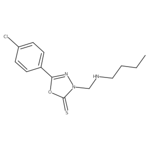3-[(Butylamino)methyl]-5-(4-chlorophenyl)-1,3,4-oxadiazole-2(3H)-thione结构式