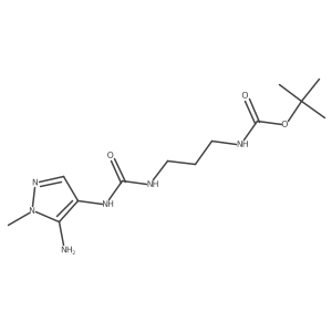 5-Amino-4-(3-{3-[(tert-butoxycarbonyl)amino]propyl}ureido)-1-methylpyrazole Structure