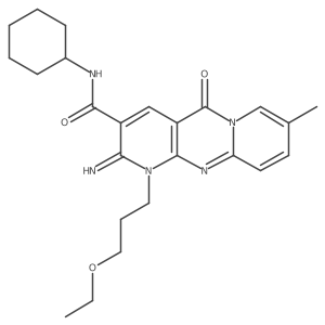 N-cyclohexyl-1-(3-ethoxypropyl)-2-imino-8-methyl-5-oxo-1,5-dihydro-2H-dipyrido[1,2-a:2',3'-d]pyrimidine-3-carboxamide结构式