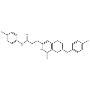 2-((6-(4-chlorobenzyl)-4-oxo-3,4,5,6,7,8-hexahydropyrido[4,3-d]pyrimidin-2-yl)thio)-N-(4-fluorophenyl)acetamide Structure