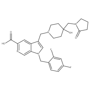 1h-Pyrrolo[2,3-c]pyridine-5-carboxylic acid,1-[(2,4-difluorophenyl)methyl]-3-[[4-hydroxy-4-[(2-oxo-1-pyrrolidinyl)methyl]-1-piperidinyl]methyl]- Structure