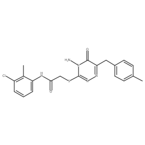 2-((4-amino-6-(4-methylbenzyl)-5-oxo-4,5-dihydro-1,2,4-triazin-3-yl)thio)-N-(3-chloro-2-methylphenyl)acetamide Structure