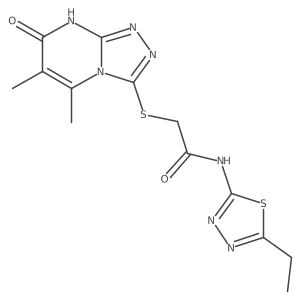 2-((5,6-dimethyl-7-oxo-7,8-dihydro-[1,2,4]triazolo[4,3-a]pyrimidin-3-yl)thio)-N-(5-ethyl-1,3,4-thiadiazol-2-yl)acetamide Structure