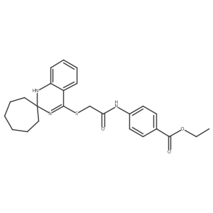 ethyl 4-(2-{1'H-spiro[cycloheptane-1,2'-quinazoline]sulfanyl}acetamido)benzoate结构式
