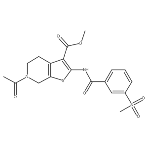 Methyl 6-acetyl-2-(3-(methylsulfonyl)benzamido)-4,5,6,7-tetrahydrothieno[2,3-c]pyridine-3-carboxylate结构式