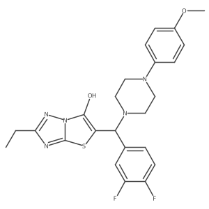5-((3,4-Difluorophenyl)(4-(4-methoxyphenyl)piperazin-1-yl)methyl)-2-ethylthiazolo[3,2-b][1,2,4]triazol-6-ol结构式