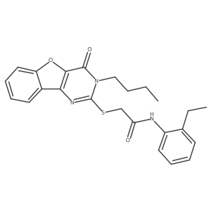 2-[(3-butyl-4-oxo-3,4-dihydro[1]benzofuro[3,2-d]pyrimidin-2-yl)sulfanyl]-N-(2-ethylphenyl)acetamide Structure
