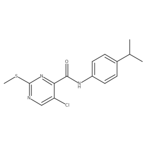 5-chloro-2-(methylsulfanyl)-N-[4-(propan-2-yl)phenyl]pyrimidine-4-carboxamide结构式