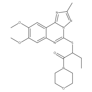 2-({8,9-Dimethoxy-2-methyl-[1,2,4]triazolo[1,5-c]quinazolin-5-yl}sulfanyl)-1-(morpholin-4-yl)butan-1-one Structure