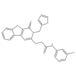 N-(3-chlorophenyl)-2-{[3-(2-furylmethyl)-4-oxo-3,4-dihydro[1]benzofuro[3,2-d]pyrimidin-2-yl]thio}acetamide Structure
