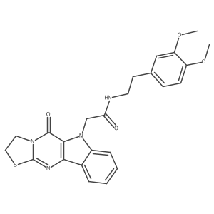 N-[2-(3,4-dimethoxyphenyl)ethyl]-2-(5-oxo-2,3-dihydro[1,3]thiazolo[3',2':1,2]pyrimido[5,4-b]indol-6(5H)-yl)acetamide Structure