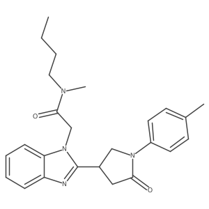 N-butyl-N-methyl-2-{2-[1-(4-methylphenyl)-5-oxopyrrolidin-3-yl]-1H-benzimidazol-1-yl}acetamide结构式