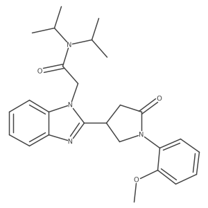 2-{2-[1-(2-methoxyphenyl)-5-oxopyrrolidin-3-yl]benzimidazolyl}-N,N-bis(methyle thyl)acetamide结构式