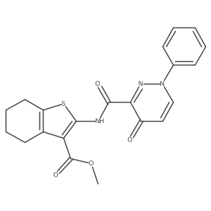 Methyl 2-{[(4-oxo-1-phenyl-1,4-dihydropyridazin-3-yl)carbonyl]amino}-4,5,6,7-tetrahydro-1-benzothiophene-3-carboxylate结构式