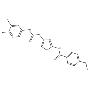 N-(4-{[(3-fluoro-4-methylphenyl)carbamoyl]methyl}-1,3-thiazol-2-yl)-4-methoxybenzamide Structure