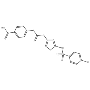 4-(2-(2-(4-Chlorophenylsulfonamido)thiazol-4-yl)acetamido)benzamide Structure