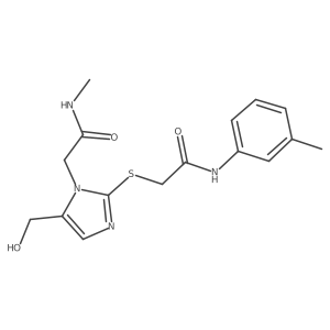 2-((5-(hydroxymethyl)-1-(2-(methylamino)-2-oxoethyl)-1H-imidazol-2-yl)thio)-N-(m-tolyl)acetamide结构式