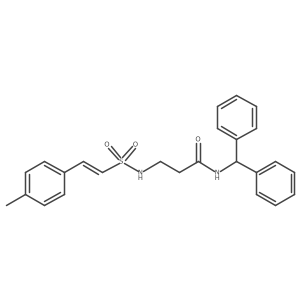 N-(diphenylmethyl)-3-[2-(4-methylphenyl)ethenesulfonamido]propanamide结构式