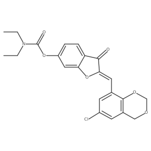 (Z)-2-((6-chloro-4H-benzo[d][1,3]dioxin-8-yl)methylene)-3-oxo-2,3-dihydrobenzofuran-6-yl diethylcarbamate Structure