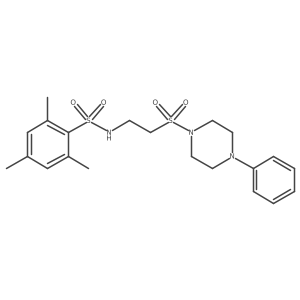 2,4,6-trimethyl-N-(2-((4-phenylpiperazin-1-yl)sulfonyl)ethyl)benzenesulfonamide结构式