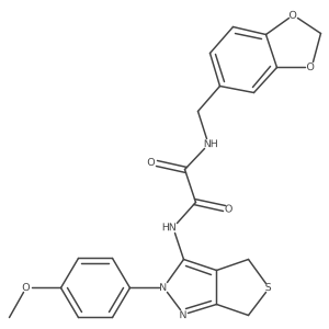 N1-(benzo[d][1,3]dioxol-5-ylmethyl)-N2-(2-(4-methoxyphenyl)-4,6-dihydro-2H-thieno[3,4-c]pyrazol-3-yl)oxalamide Structure