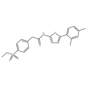 N-(5-(2,4-dimethylphenyl)-1,3,4-oxadiazol-2-yl)-2-(4-(ethylsulfonyl)phenyl)acetamide结构式