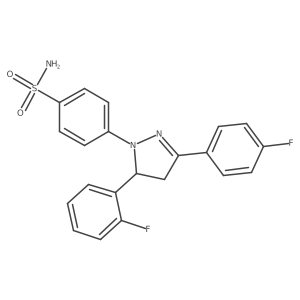 4-(5-(2-fluorophenyl)-3-(4-fluorophenyl)-4,5-dihydro-1H-pyrazol-1-yl)benzenesulfonamide Structure
