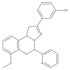 3-(7-methoxy-5-(pyridin-2-yl)-5,10b-dihydro-1H-benzo[e]pyrazolo[1,5-c][1,3]oxazin-2-yl)phenol结构式
