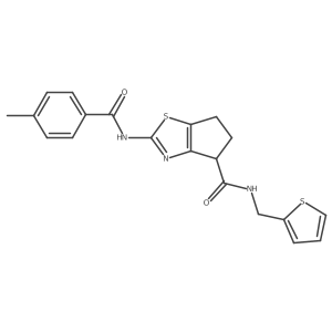 2-(4-methylbenzamido)-N-(thiophen-2-ylmethyl)-5,6-dihydro-4H-cyclopenta[d]thiazole-4-carboxamide Structure