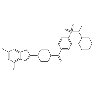 N-cyclohexyl-4-(4-(4,6-difluorobenzo[d]thiazol-2-yl)piperazine-1-carbonyl)-N-methylbenzenesulfonamide结构式