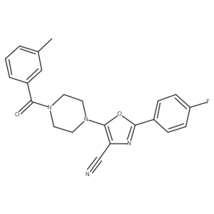 2-(4-Fluorophenyl)-5-(4-(3-methylbenzoyl)piperazin-1-yl)oxazole-4-carbonitrile结构式