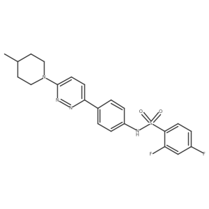 2,4-difluoro-N-(4-(6-(4-methylpiperidin-1-yl)pyridazin-3-yl)phenyl)benzenesulfonamide结构式