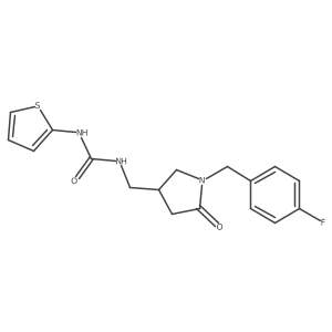 1-((1-(4-Fluorobenzyl)-5-oxopyrrolidin-3-yl)methyl)-3-(thiophen-2-yl)urea结构式
