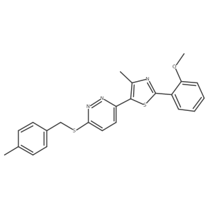 2-(2-Methoxyphenyl)-4-methyl-5-(6-((4-methylbenzyl)thio)pyridazin-3-yl)thiazole结构式