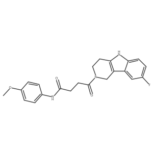 4-(8-fluoro-1,3,4,5-tetrahydro-2H-pyrido[4,3-b]indol-2-yl)-N-(4-methoxyphenyl)-4-oxobutanamide Structure